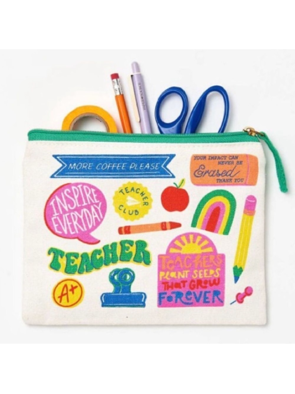 PS Exclusive Canvas Ivory Multi Teacher Badge Pouch
